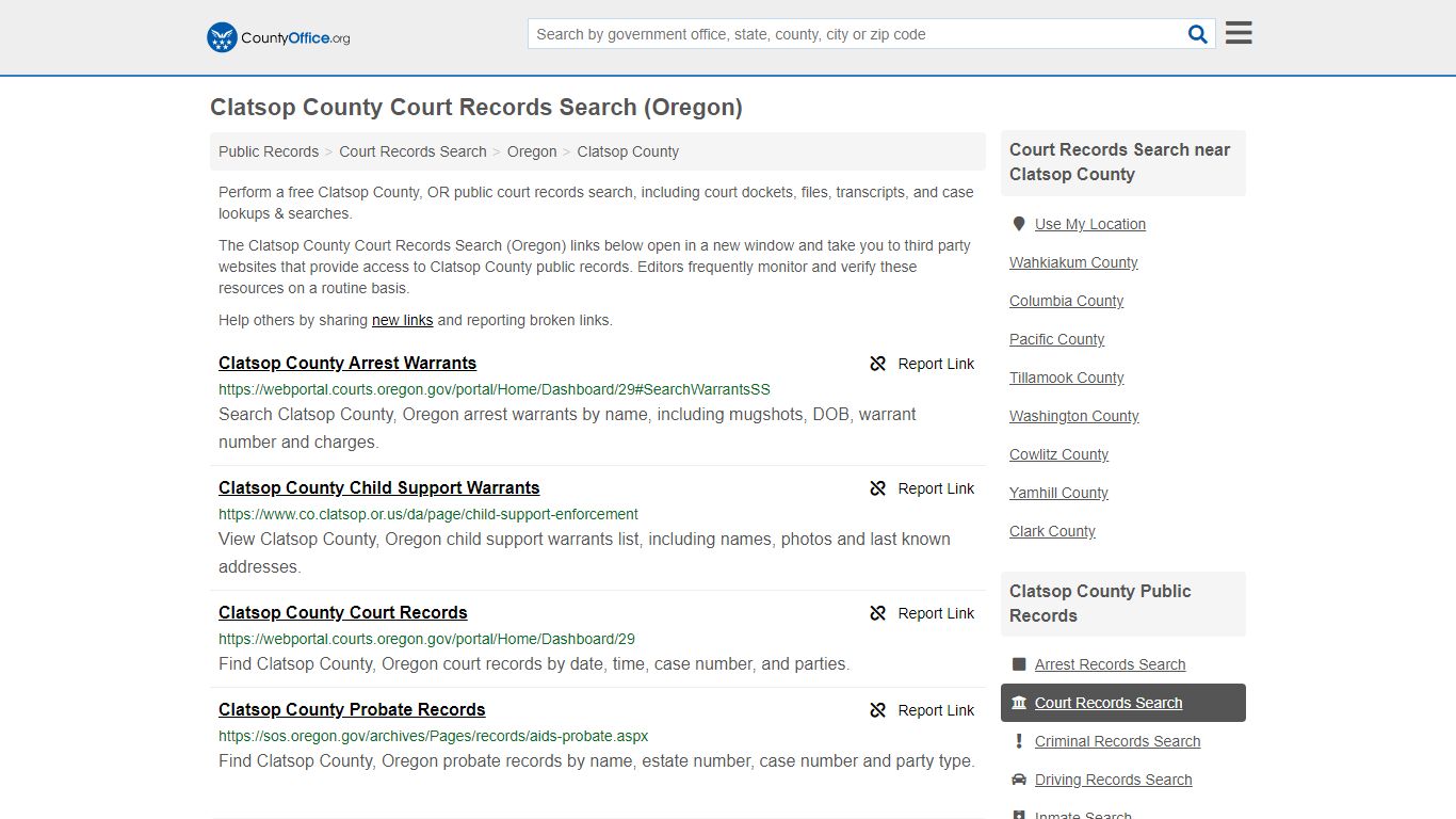 Court Records Search - Clatsop County, OR (Adoptions ...